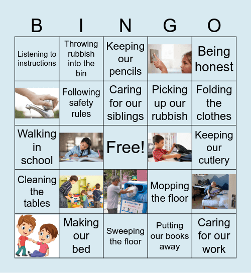 Responsibility BINGO Card