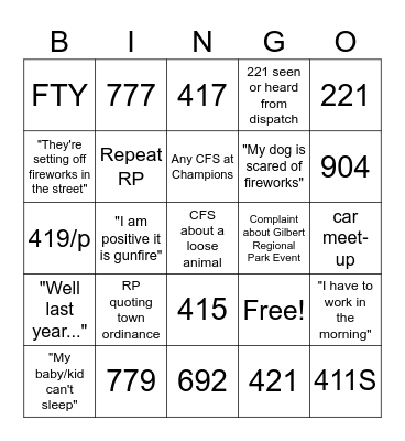July 4th Bingo! Bingo Card