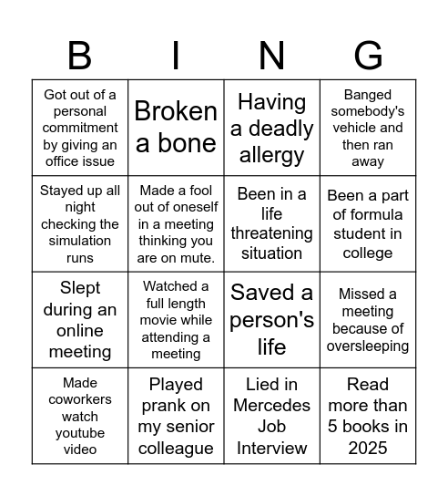 BIONICAST BINGO Card