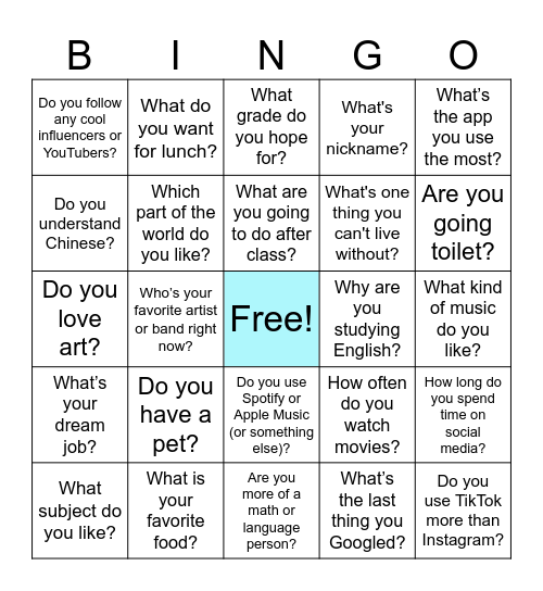 It's ME Bingo Card