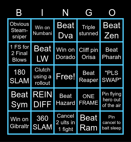 Reinhardt W's Bingo Card