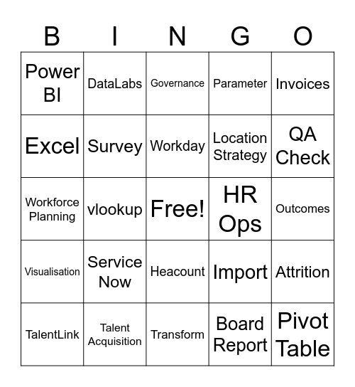 People Analytics Bingo Card