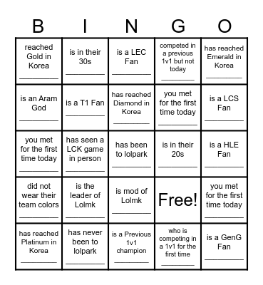Find someone who: Bingo Card