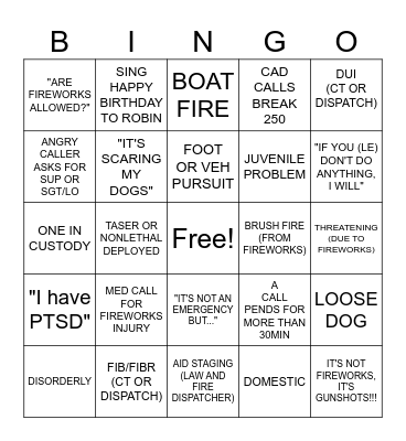 4TH OF JULY Bingo Card