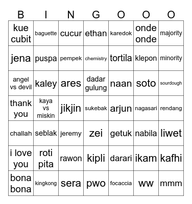 jagoan bingo Card