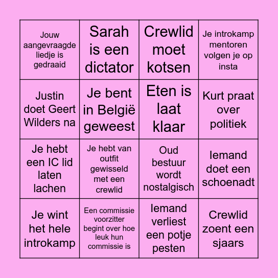Perikles introkamp bingo!! Bingo Card