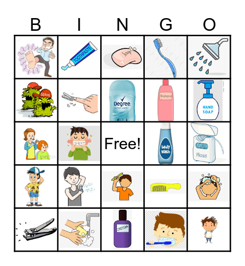 Personal Hygiene Bingo Card
