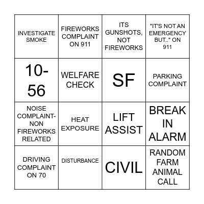 JULY 4TH BINGO Card