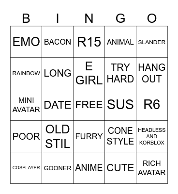 COTOLOG AVATAR Bingo Card