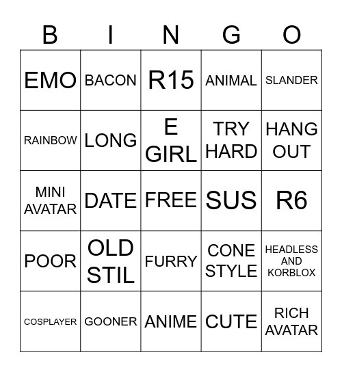 COTOLOG AVATAR Bingo Card