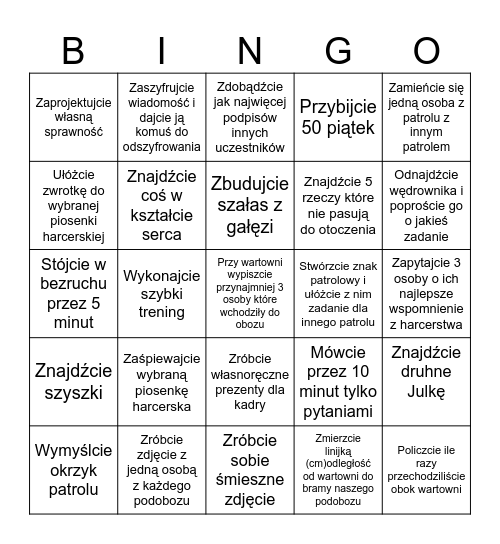 OBÓZ HEROSÓW Bingo Card
