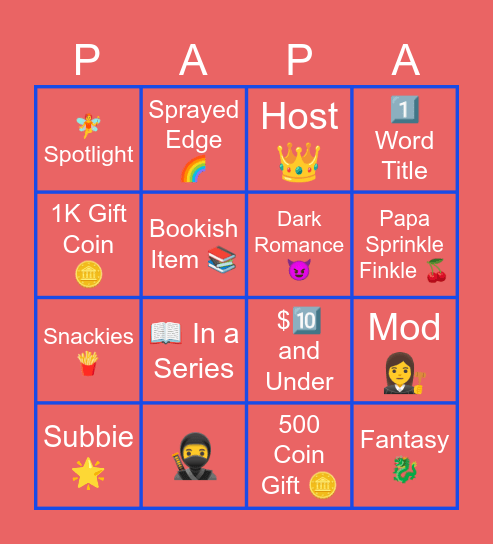 Feral Friday Bingo Card