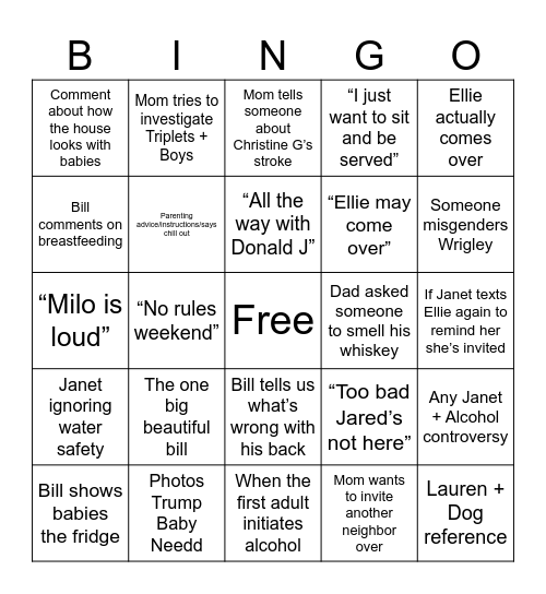 Logan 4th Bingo Card