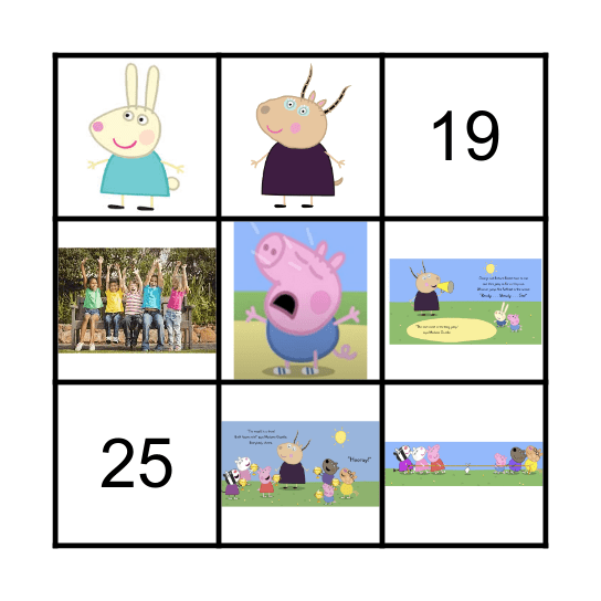 Peppa pig´s field day Bingo Card