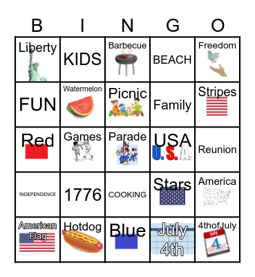 4TH OF JULY 2025 Bingo Card