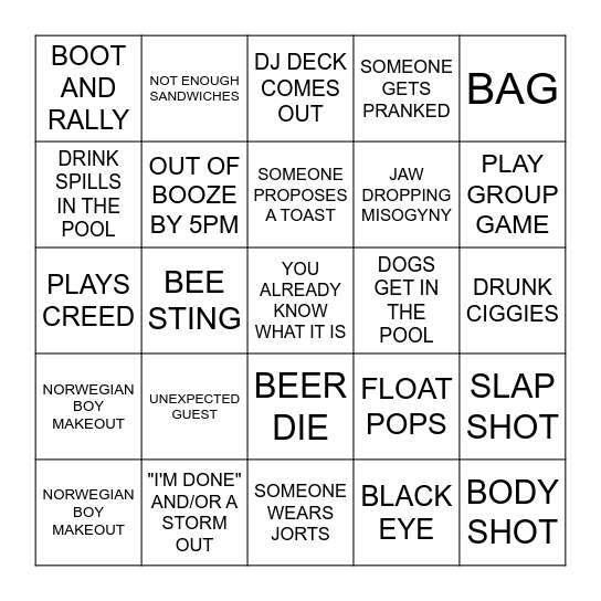 COAL HAUS BINGO Card