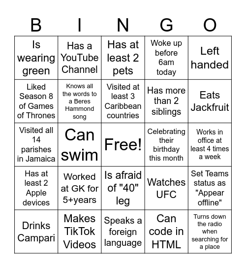 Bingo Card