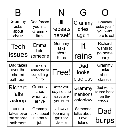 4th of July at the lake Bingo Card