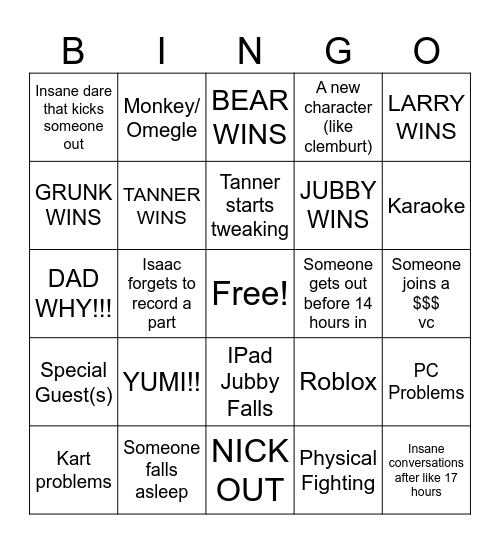 LTLVC5 BINGO Card
