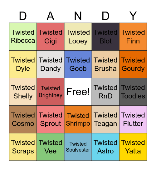 DANDY'S WORLD BINGO Card