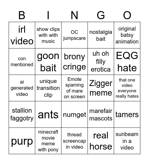 anithology Bingo Card