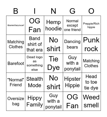 Phish Bingo Card