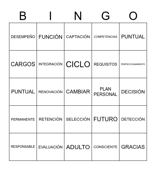 CICLOVIDAADULTA Bingo Card