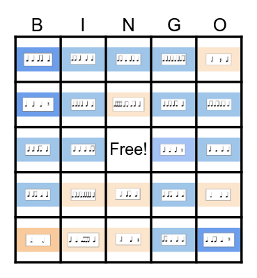 Rhythm Bingo Card