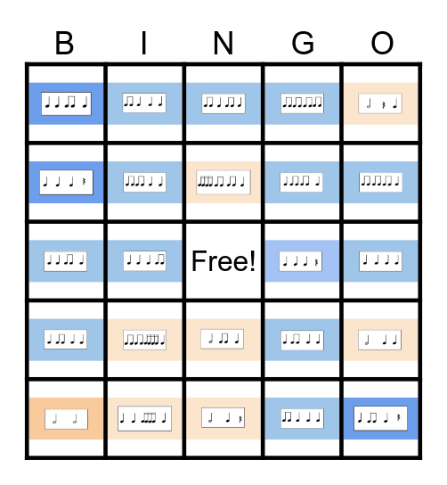 Rhythm Bingo Card