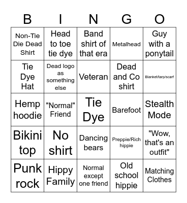Phish Bingo Card