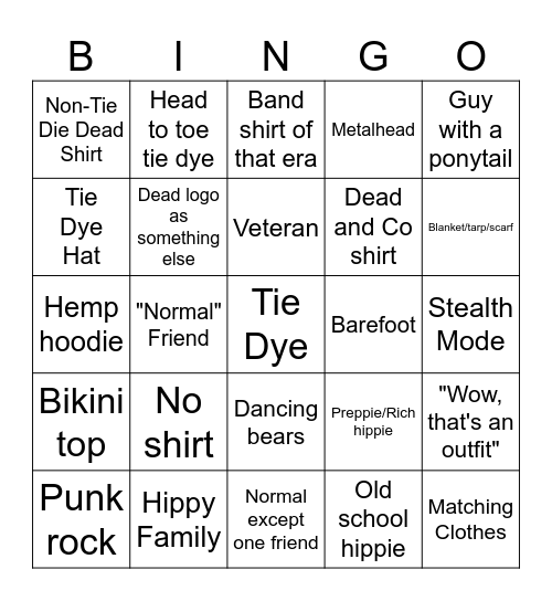 Phish Bingo Card