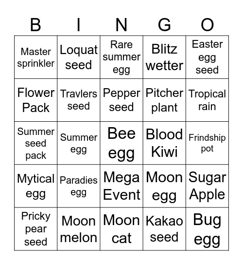Zocker Nacht Bingo Card