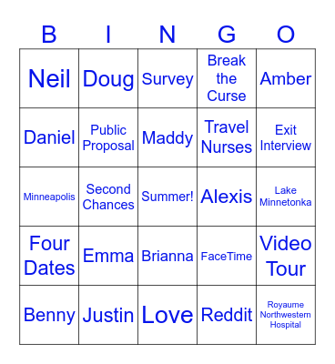 Just For the Summer Bingo Card