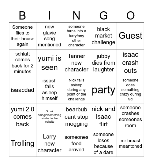 Isaacwhy ltlvc 2025 july Bingo Card