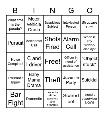 4th of July Bingo Card
