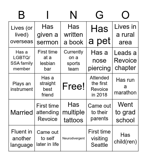 R25 Bingo Card