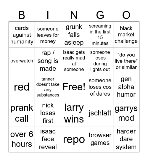 LTLVC 5 BINGO Card