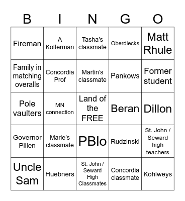 Seward 4th of July 2025 Bingo Card