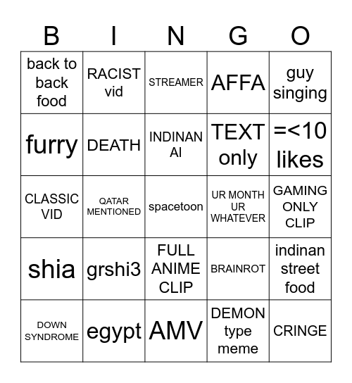 REELS BINGO Card