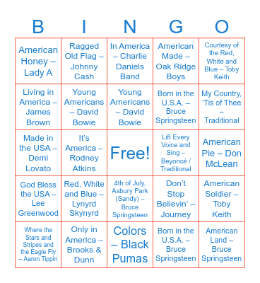 Happy 4th! Bingo Card