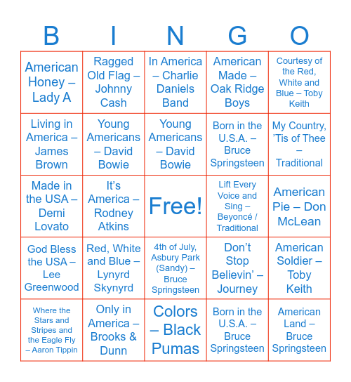 Happy 4th! Bingo Card