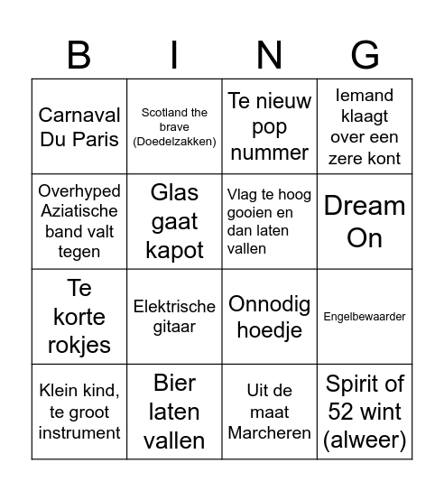 Rastede Bingo Card