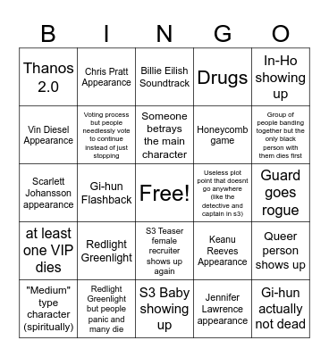 Squidgame S4 Bingo Card
