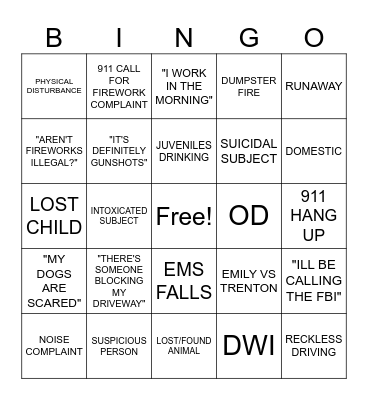 4th of July for Dispatch Bingo Card
