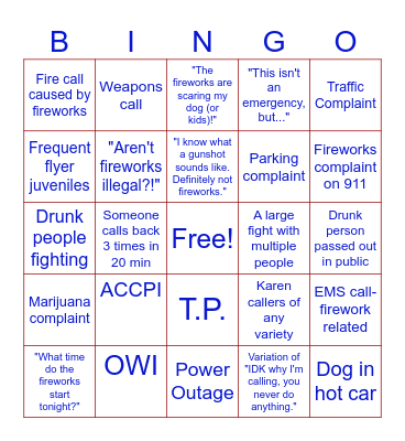 FOURTH OF JULY WEEKEND BINGO Card