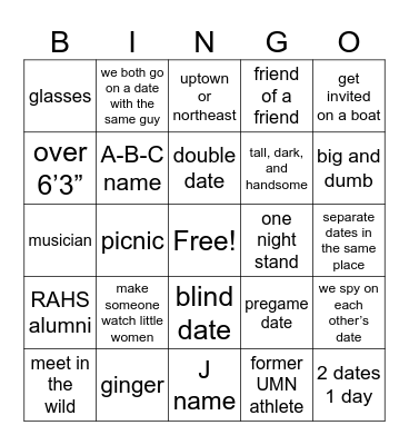 grolly’s summer of hinge Bingo Card
