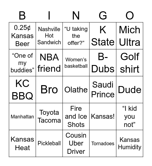 Will Oulette Bingo Card
