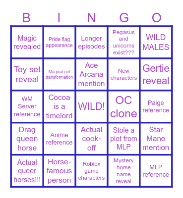 WM SEASON 2 BINGO Card