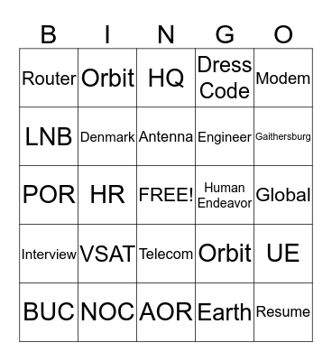 UltiSat Bingo Card