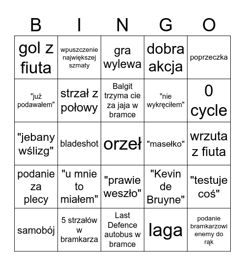 Rematch Bingo Card